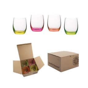 VANILLA SEASON HATTA Set of 4 neon glasses