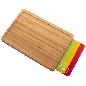 VANILLA SEASON IBARAKI Bamboo cutting board with 3 colored interchangeable plastic pads