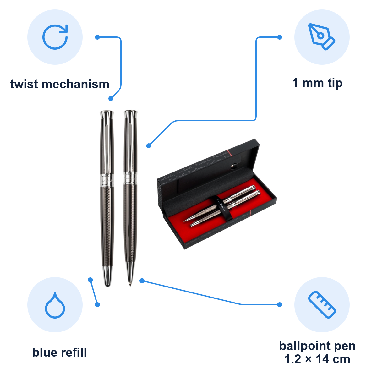 Pierre Cardin product infographic – B0408901IP3